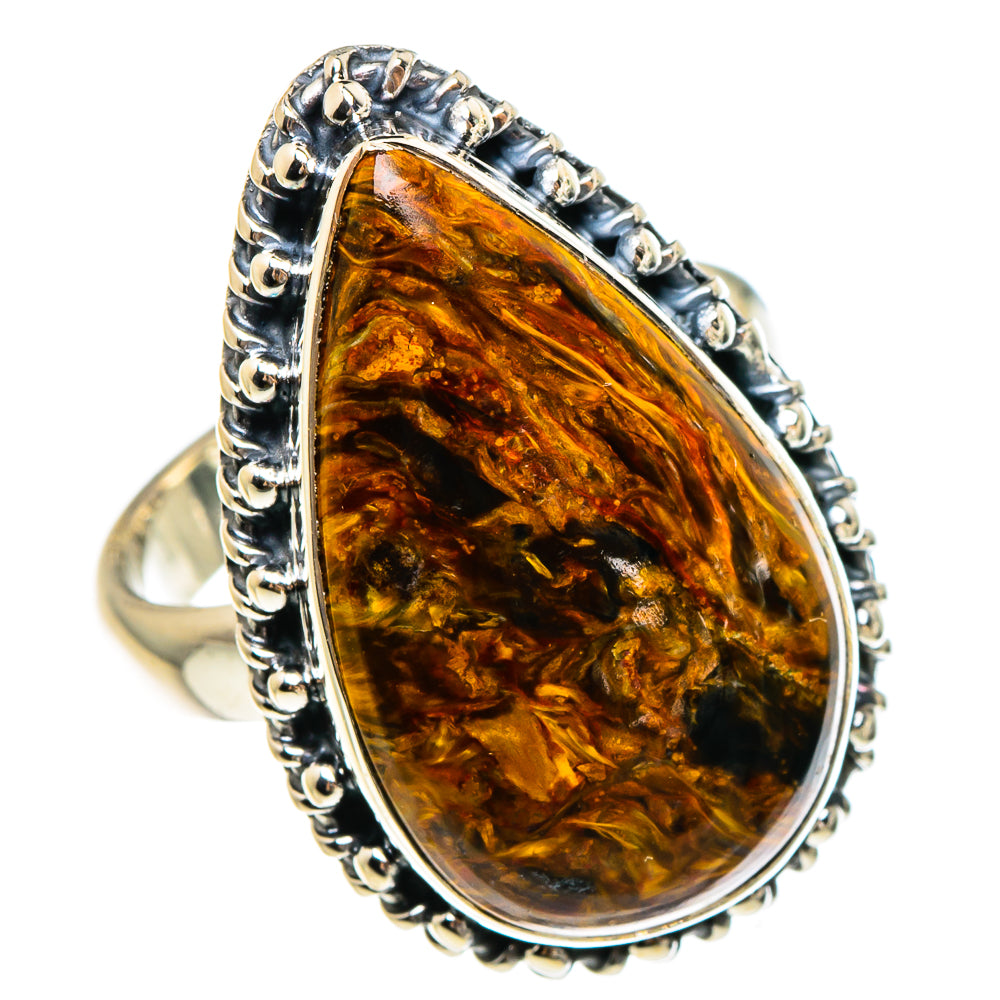 Golden Pietersite Rings handcrafted by Anasilvercos - RING95435