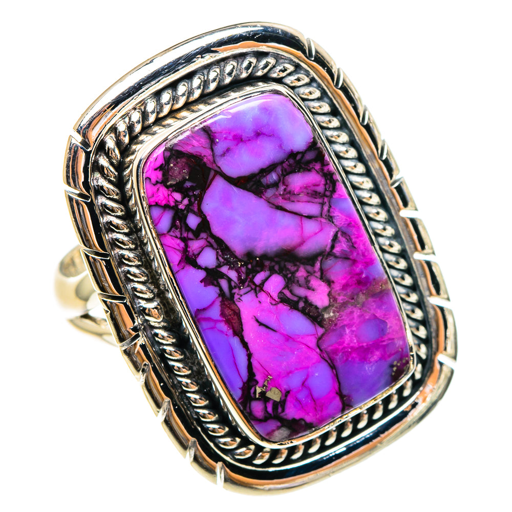 Purple Copper Composite Turquoise Rings handcrafted by Anasilvercos - RING95448