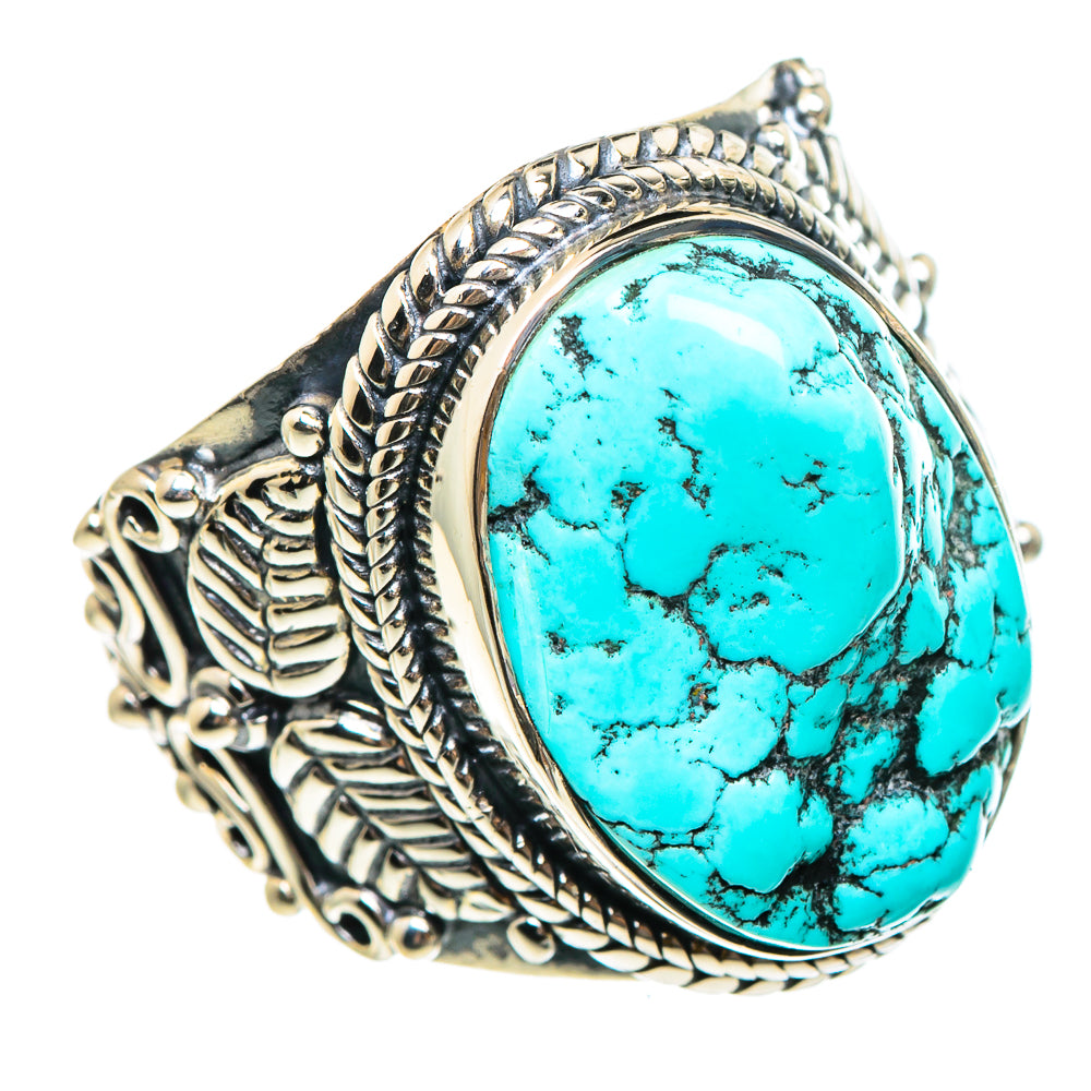 Tibetan Turquoise Rings handcrafted by Anasilvercos - RING95461