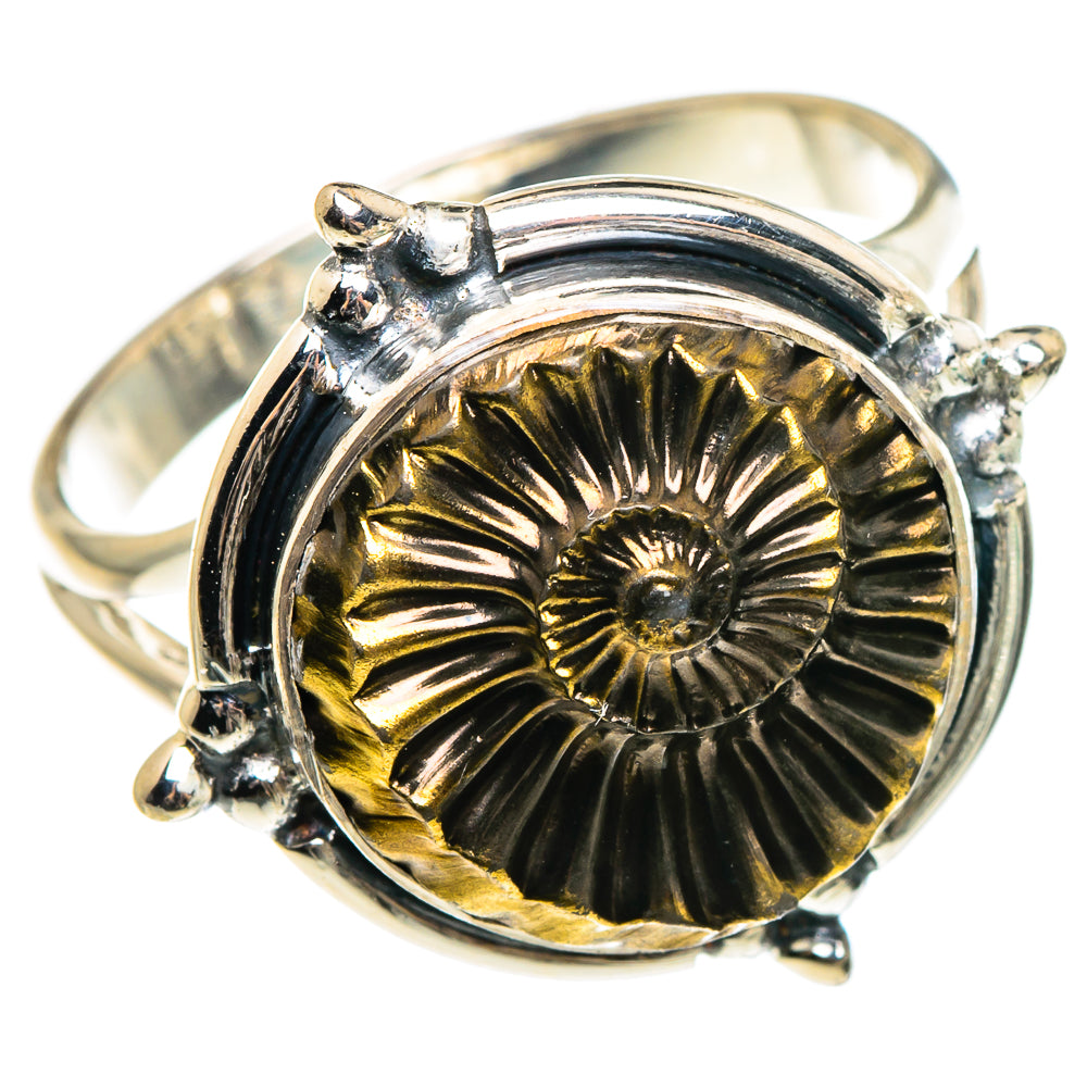 Pyrite Fossil Rings handcrafted by Anasilvercos - RING95571