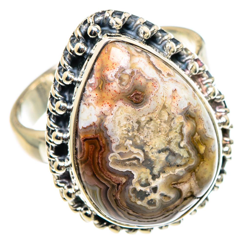 Laguna Lace Agate Rings handcrafted by Anasilvercos - RING95608