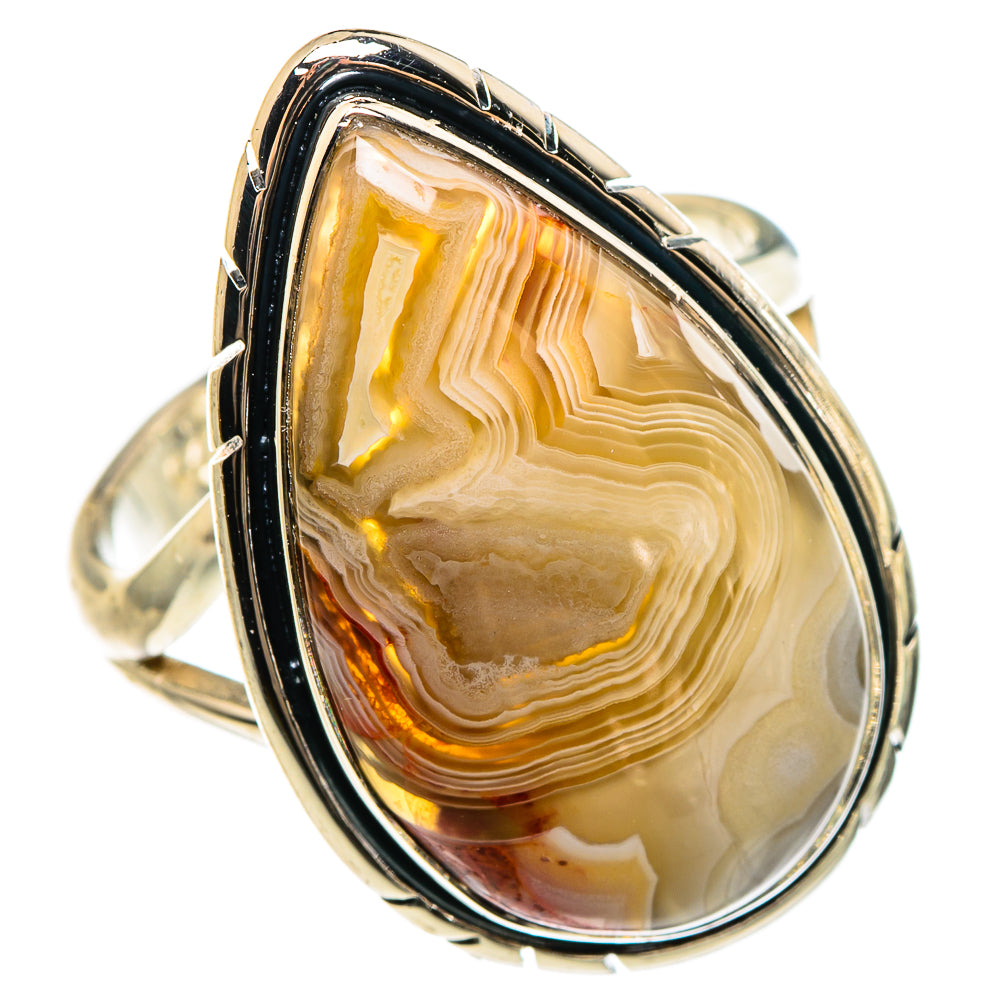 Laguna Lace Agate Rings handcrafted by Anasilvercos - RING95672