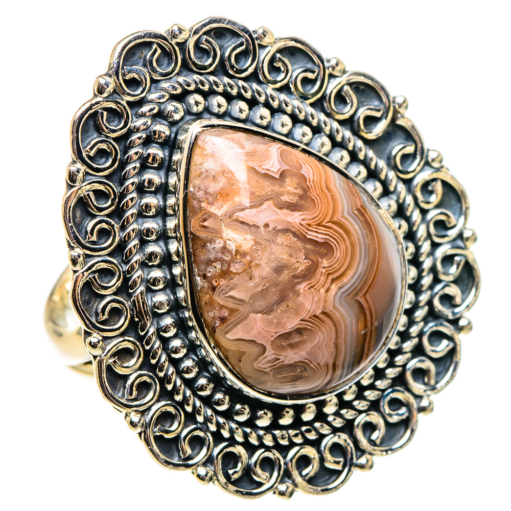 Laguna Lace Agate Rings handcrafted by Anasilvercos - RING95709