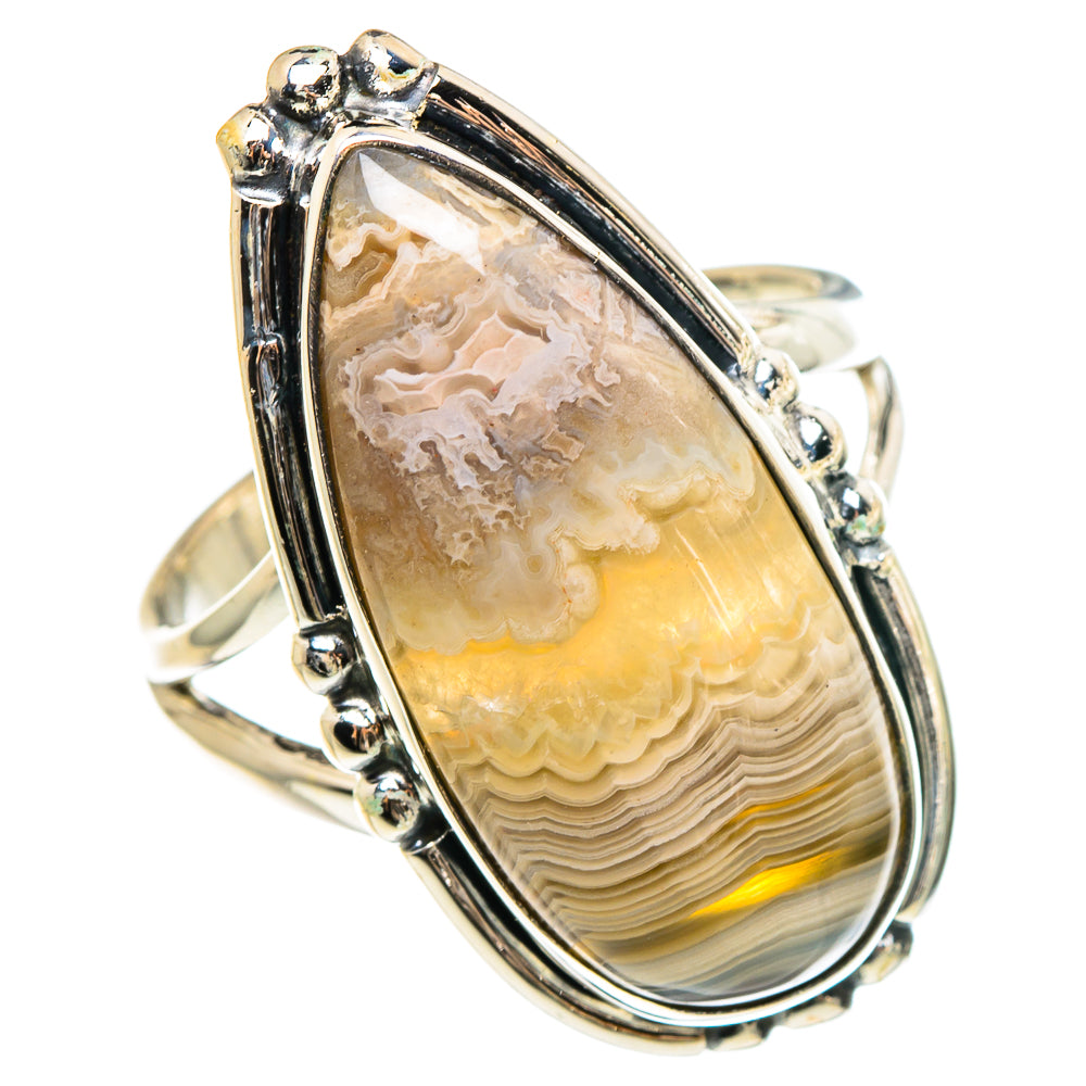 Laguna Lace Agate Rings handcrafted by Anasilvercos - RING95728