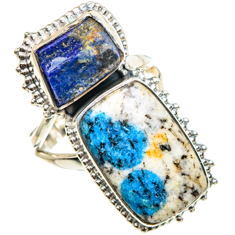 K2 Blue Azurite Rings handcrafted by Anasilvercos - RING95746