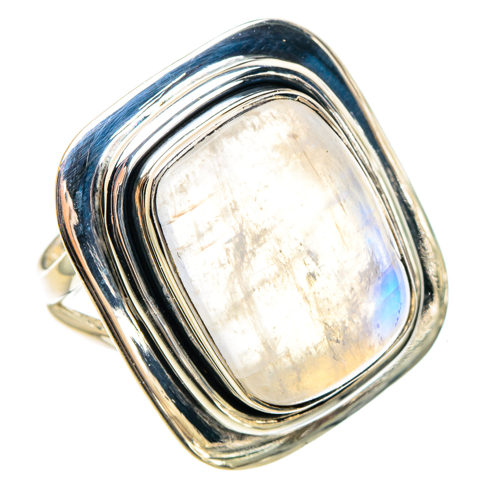 Rainbow Moonstone Rings handcrafted by Anasilvercos - RING95783