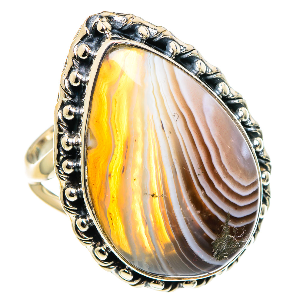 Botswana Agate Rings handcrafted by Anasilvercos - RING95824