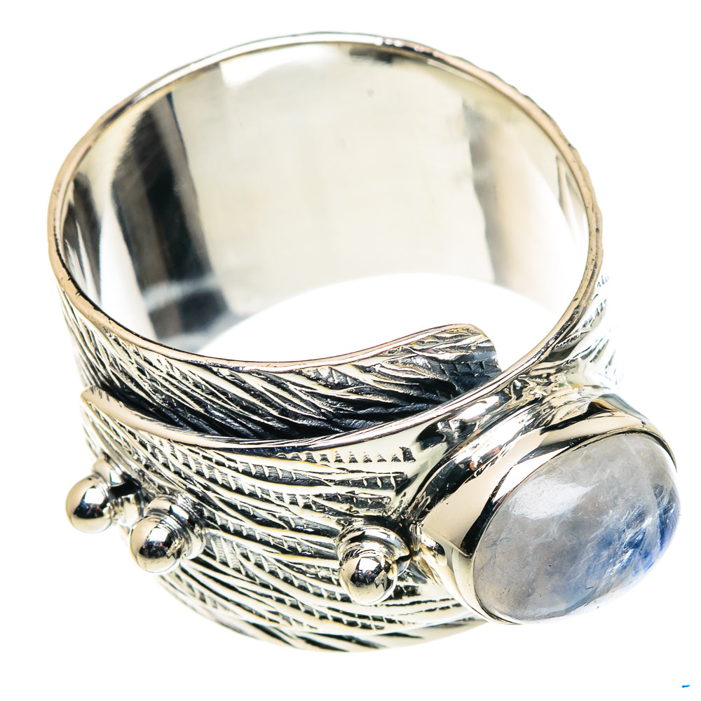 Rainbow Moonstone Rings handcrafted by Anasilvercos - RING95844