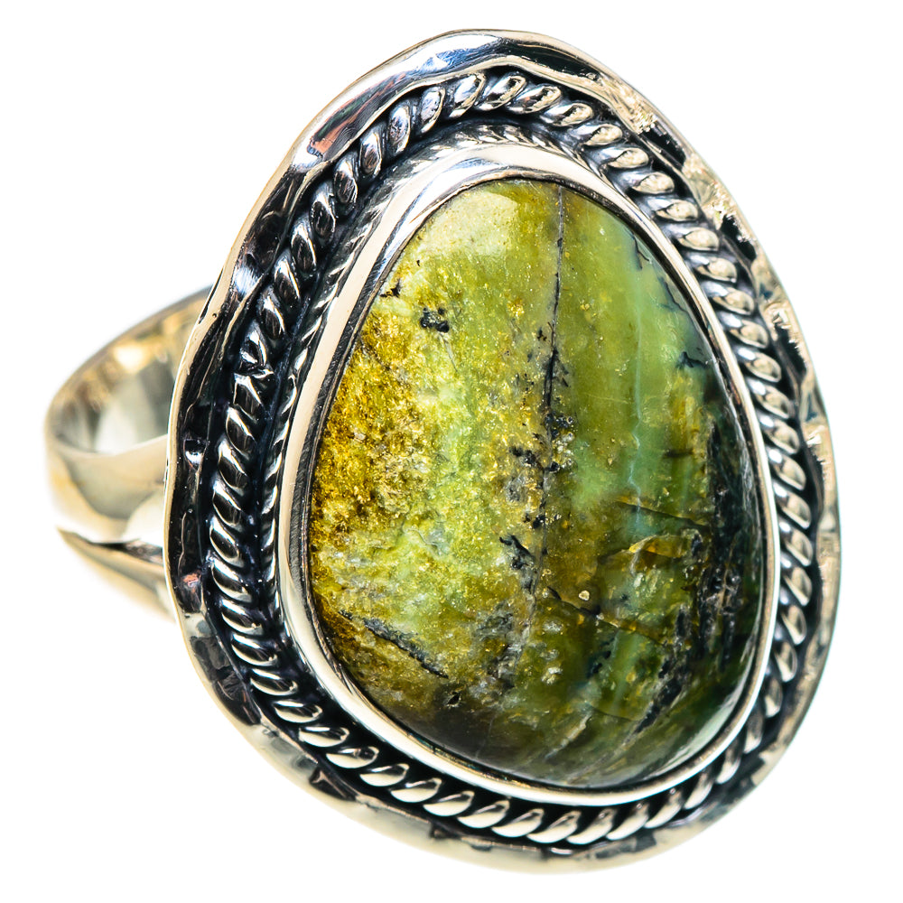 African Green Opal Rings handcrafted by Anasilvercos - RING95858