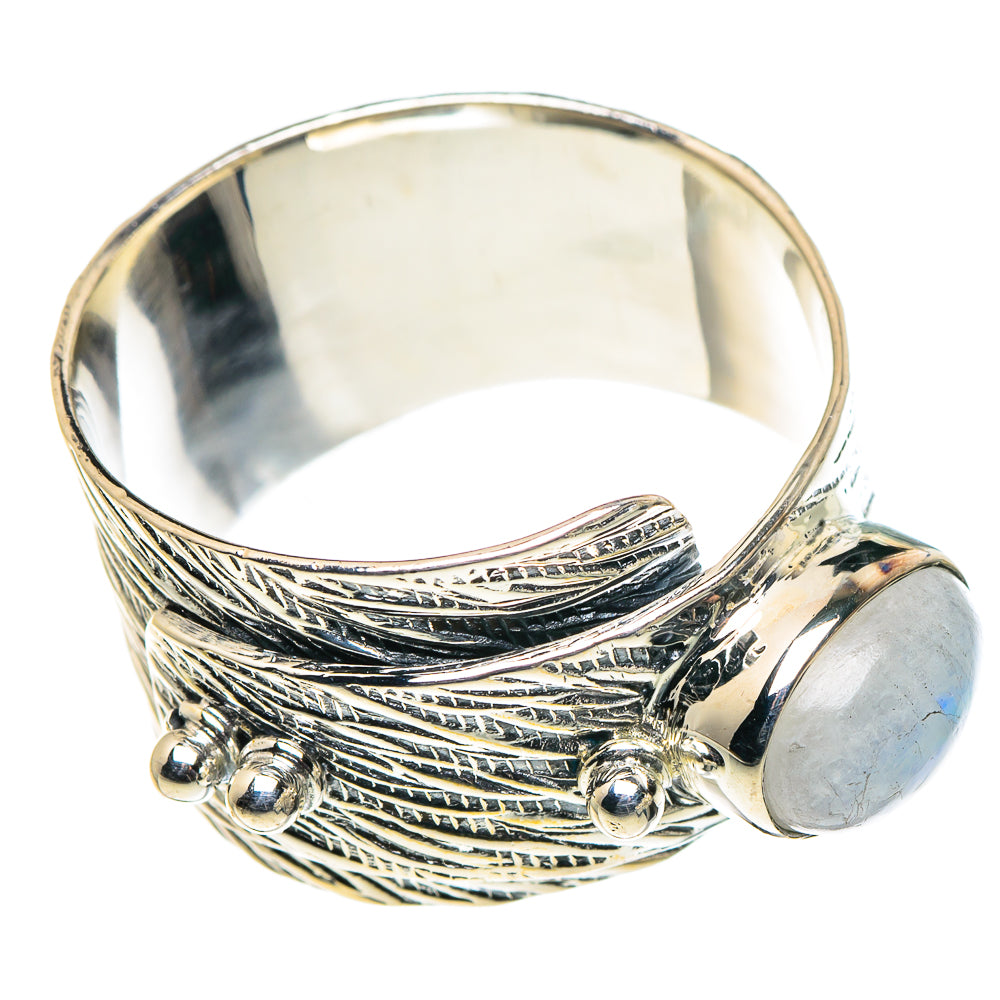 Rainbow Moonstone Rings handcrafted by Anasilvercos - RING95890