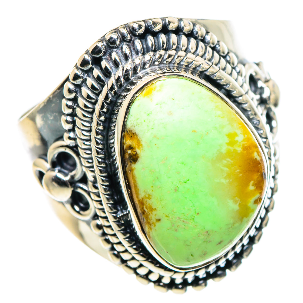 Lemon Chrysoprase Rings handcrafted by Anasilvercos - RING95909