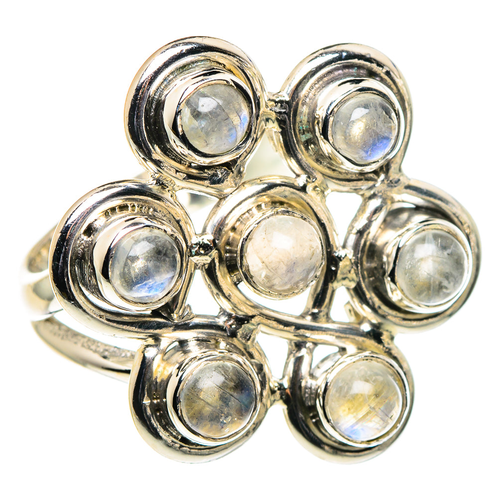 Rainbow Moonstone Rings handcrafted by Anasilvercos - RING95920