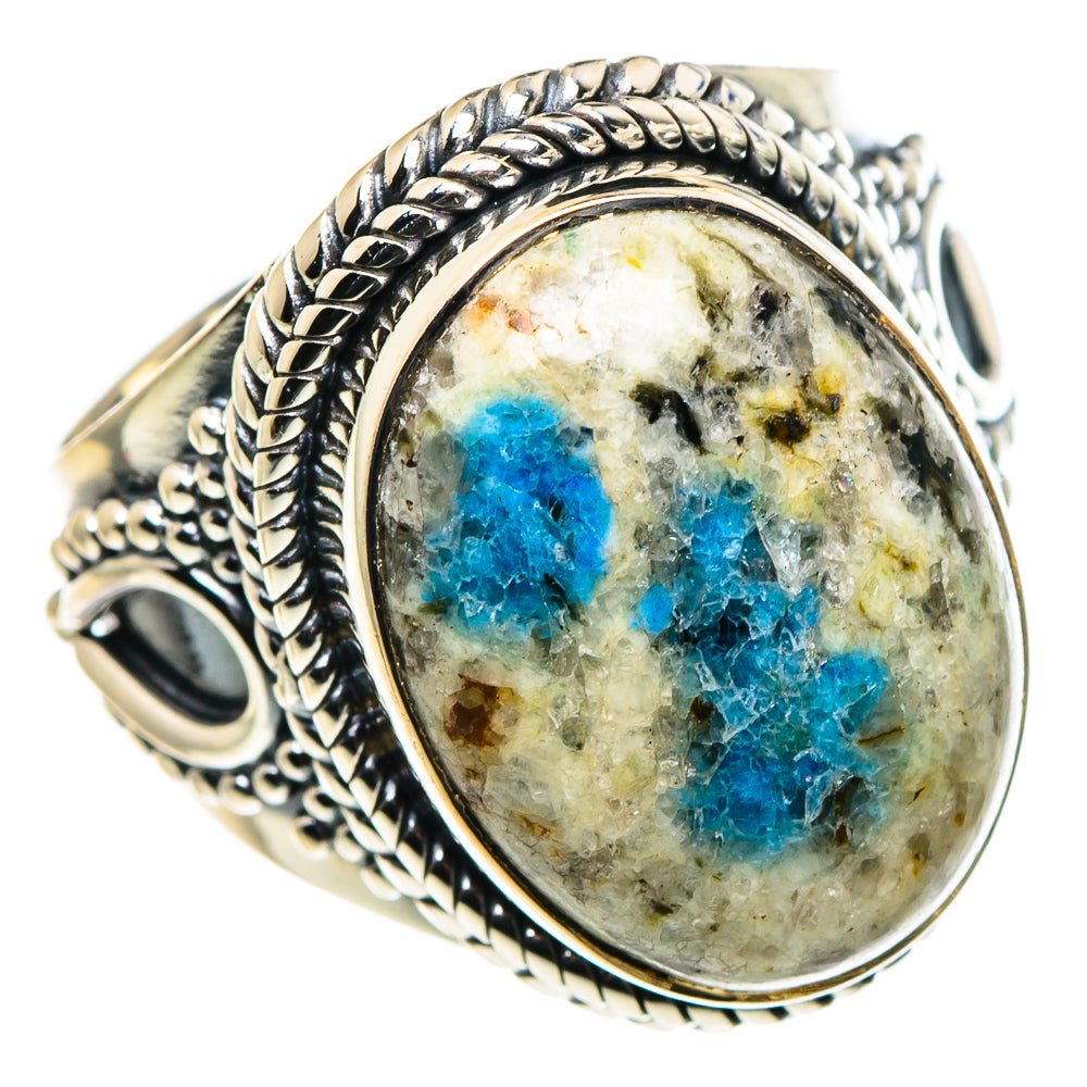 K2 Blue Azurite Rings handcrafted by Anasilvercos - RING95925