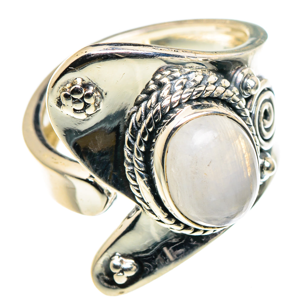Rainbow Moonstone Rings handcrafted by Anasilvercos - RING95928
