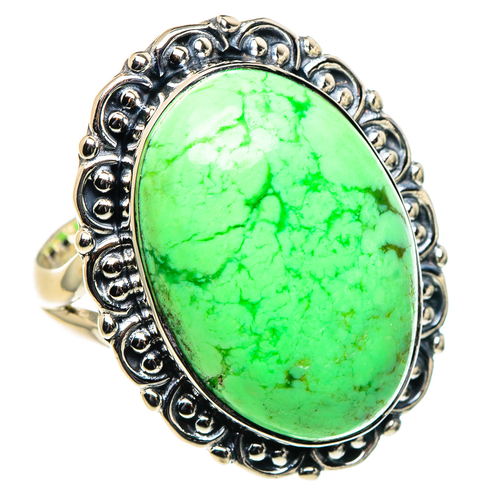 Lemon Chrysoprase Rings handcrafted by Anasilvercos - RING95946