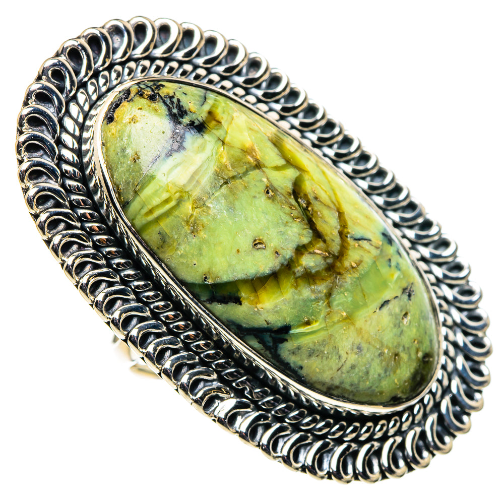 African Green Opal Rings handcrafted by Anasilvercos - RING95955