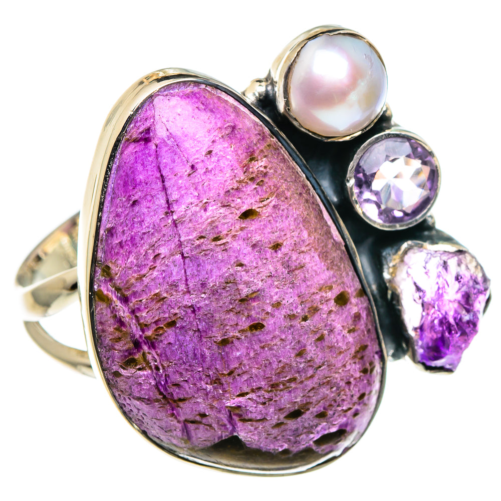 Stichtite, Amethyst, Cultured Pearl Rings handcrafted by Anasilvercos - RING95975
