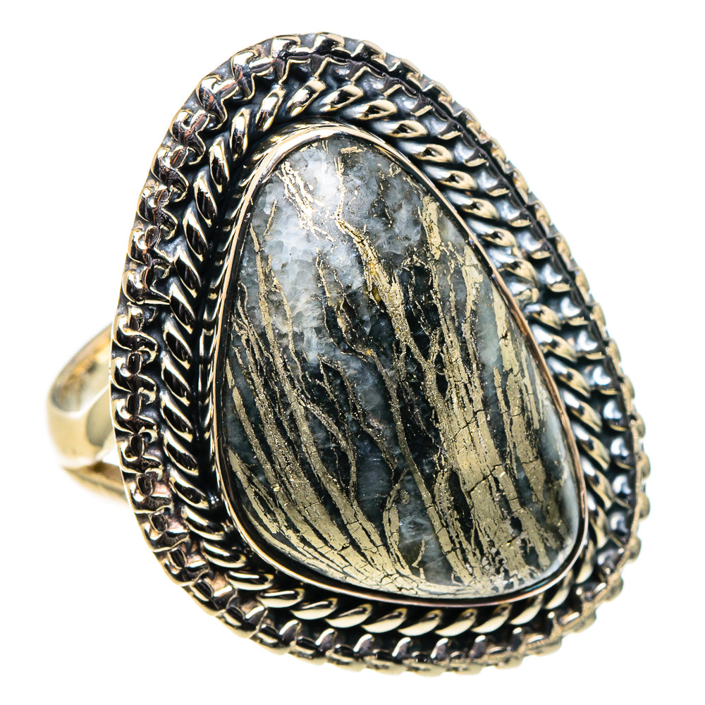 Pyrite Agate Rings handcrafted by Anasilvercos - RING95976