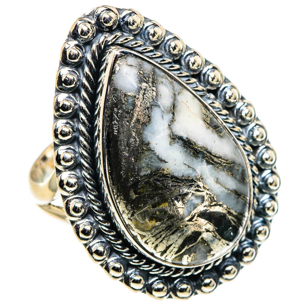 Pyrite Agate Rings handcrafted by Anasilvercos - RING95977
