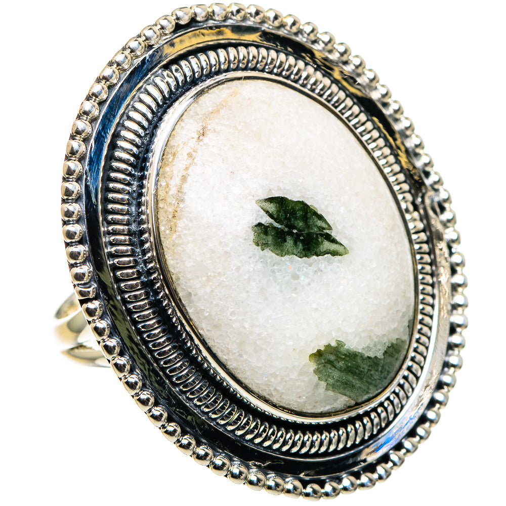 Green Tourmaline In Quartz Rings handcrafted by Anasilvercos - RING95984