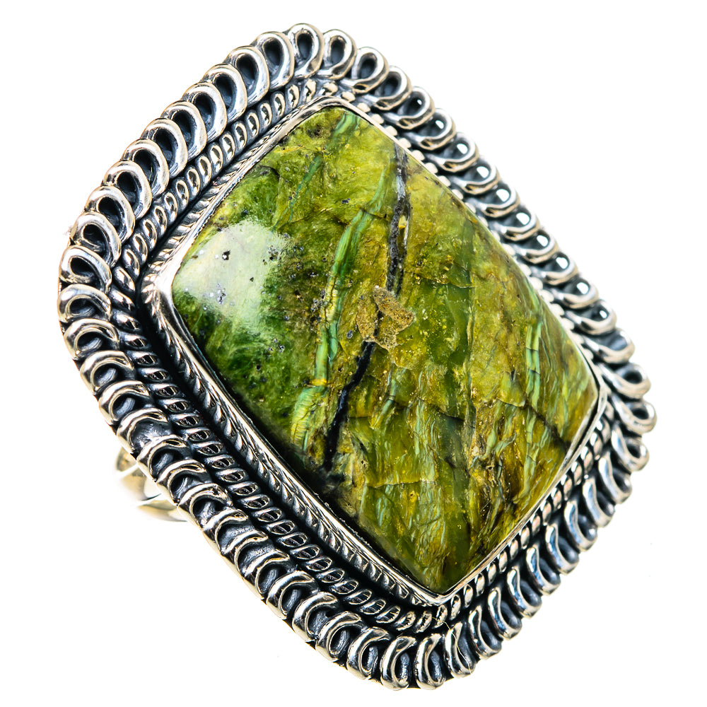 African Green Opal Rings handcrafted by Anasilvercos - RING96002