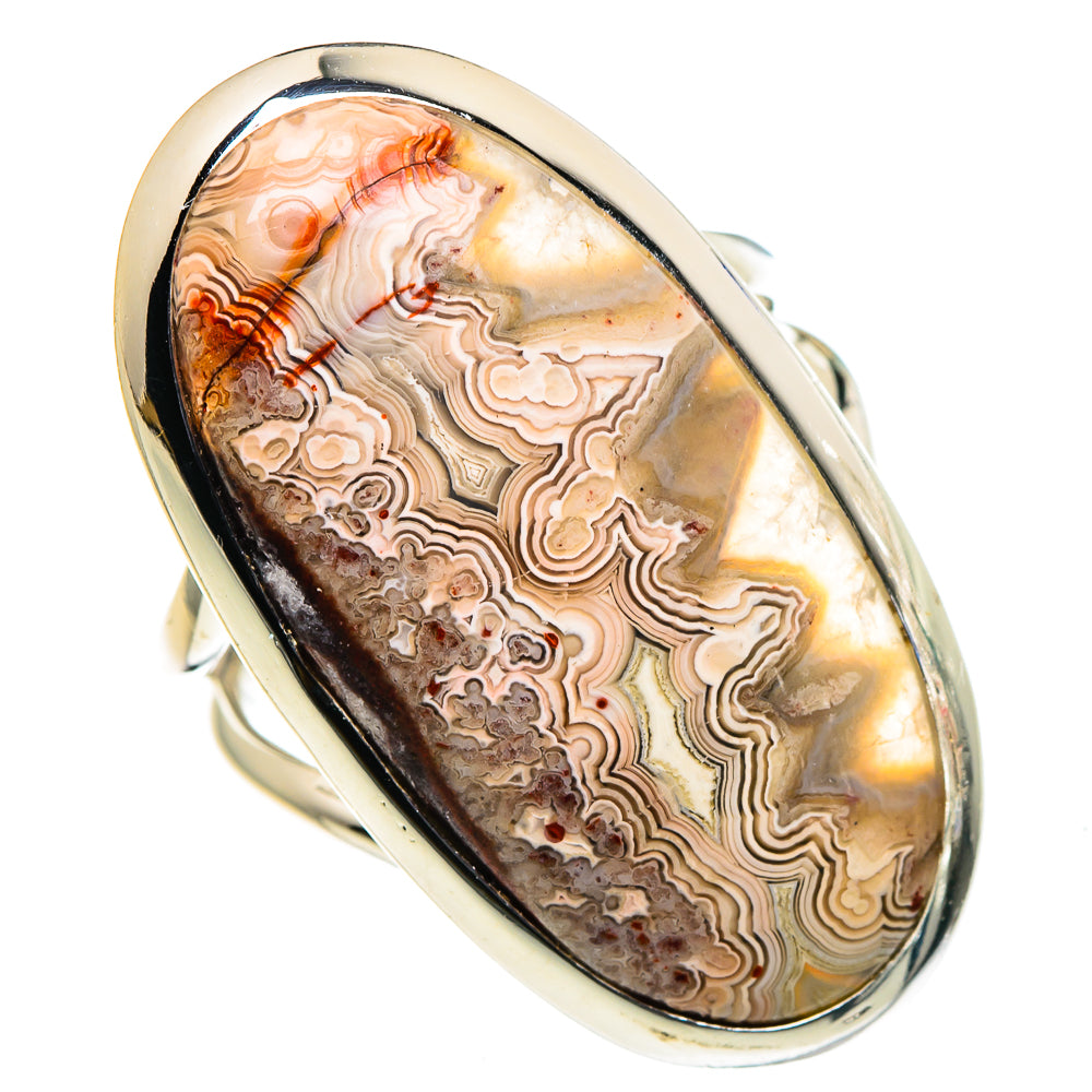 Laguna Lace Agate Rings handcrafted by Anasilvercos - RING96003