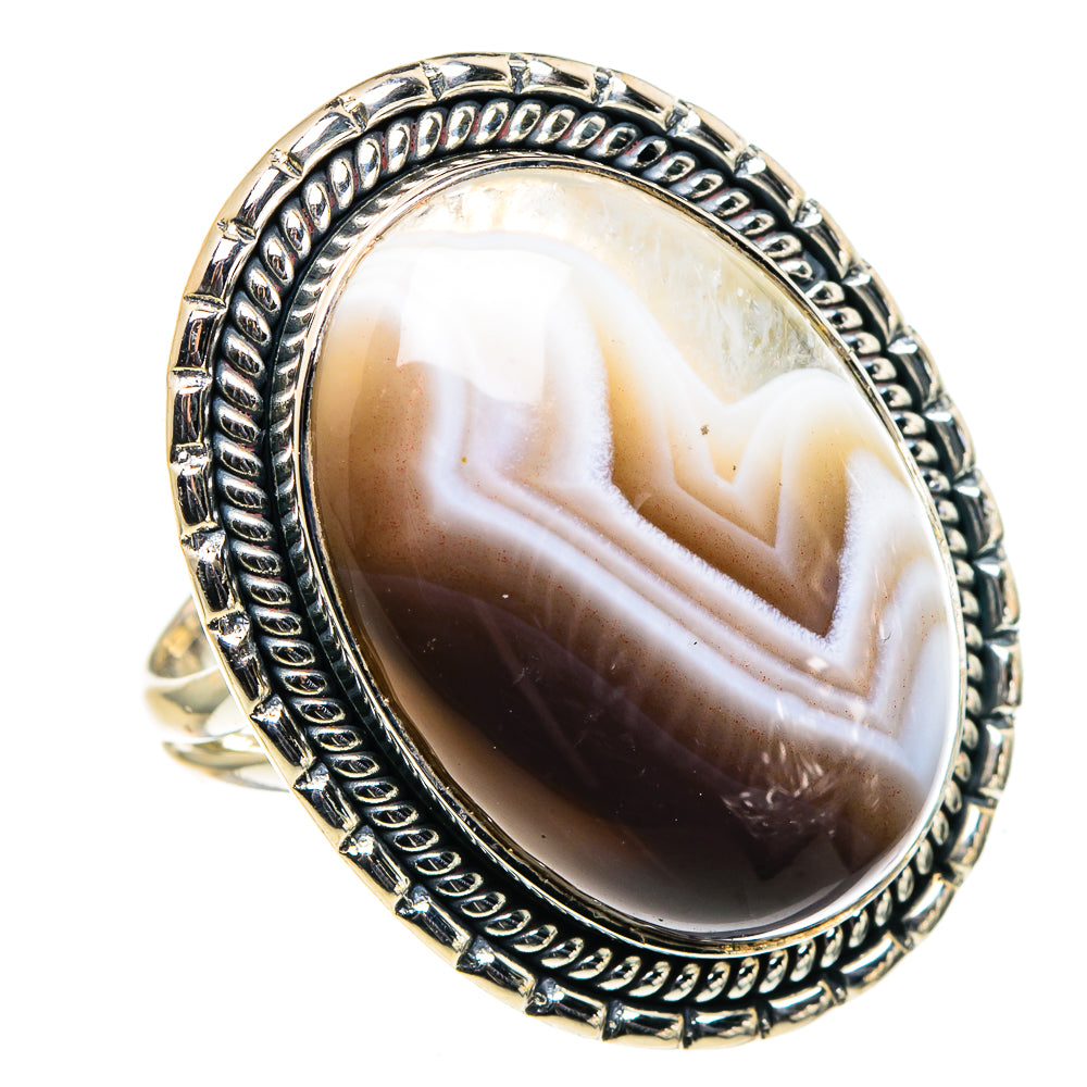 Botswana Agate Rings handcrafted by Anasilvercos - RING96004 - Photo 2