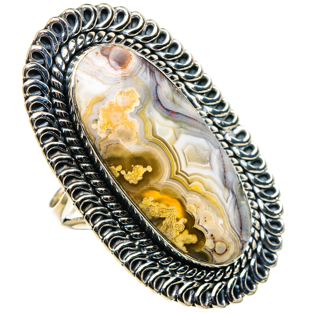 Laguna Lace Agate Rings handcrafted by Anasilvercos - RING96005