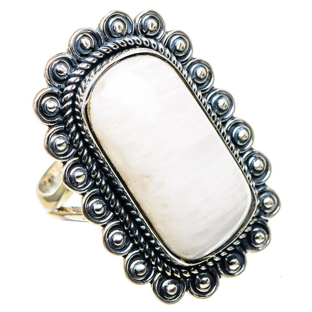White Scolecite Rings handcrafted by Anasilvercos - RING96022