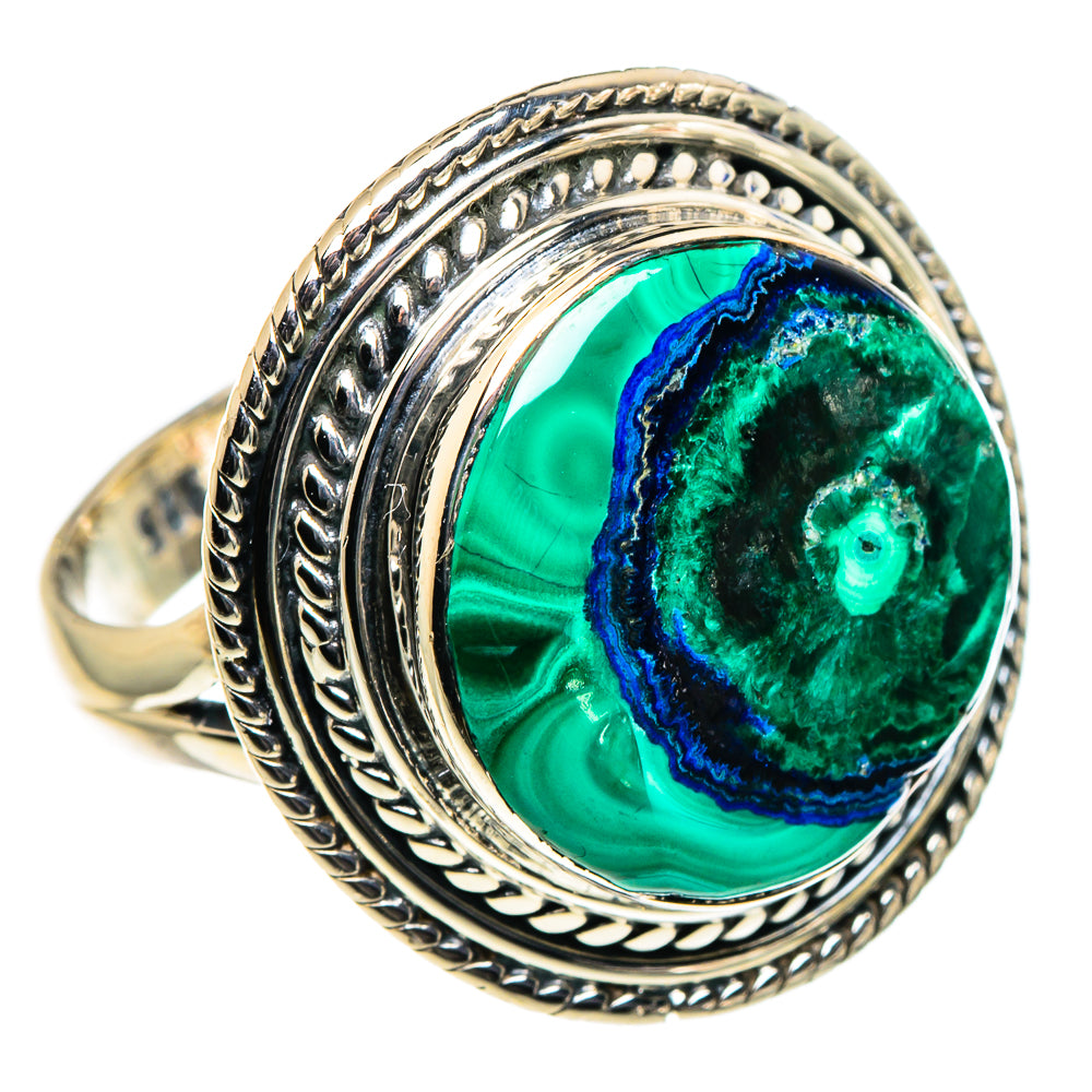 Malachite In Chrysocolla Rings handcrafted by Anasilvercos - RING96040