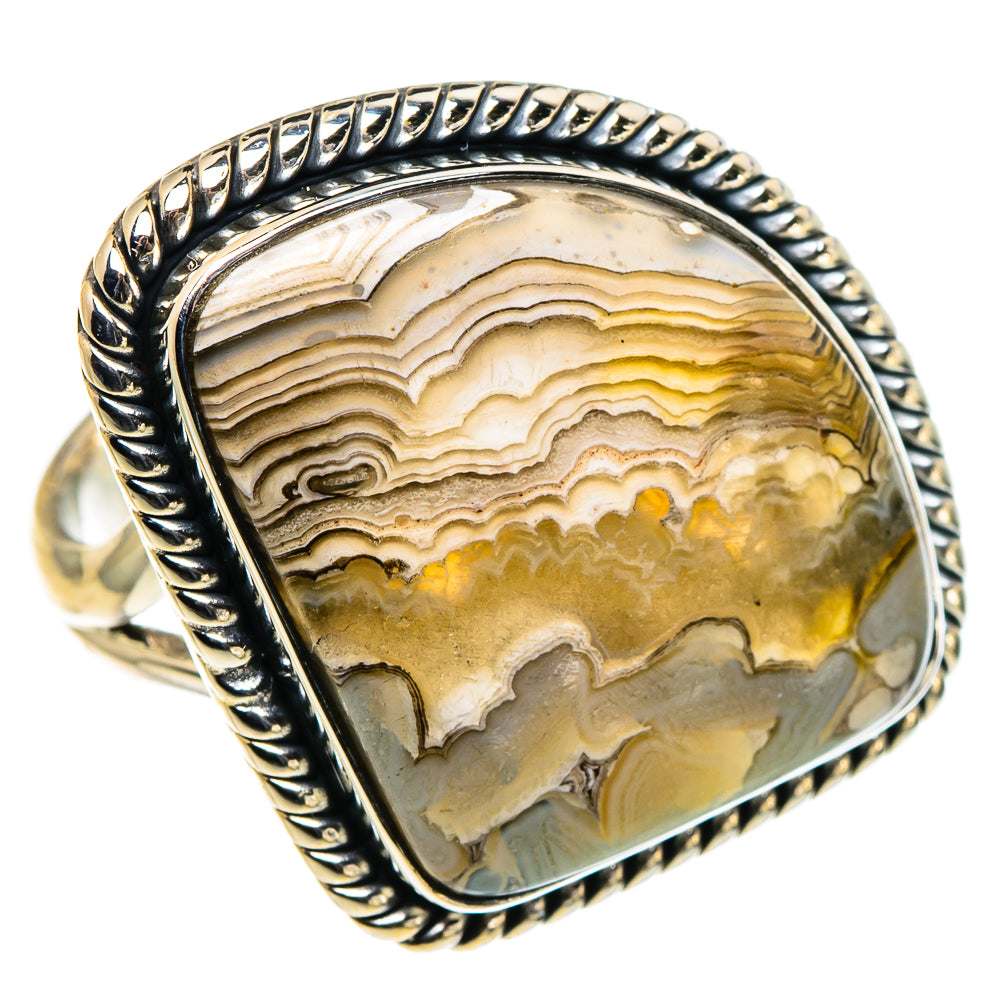 Laguna Lace Agate Rings handcrafted by Anasilvercos - RING96061 - Photo 2