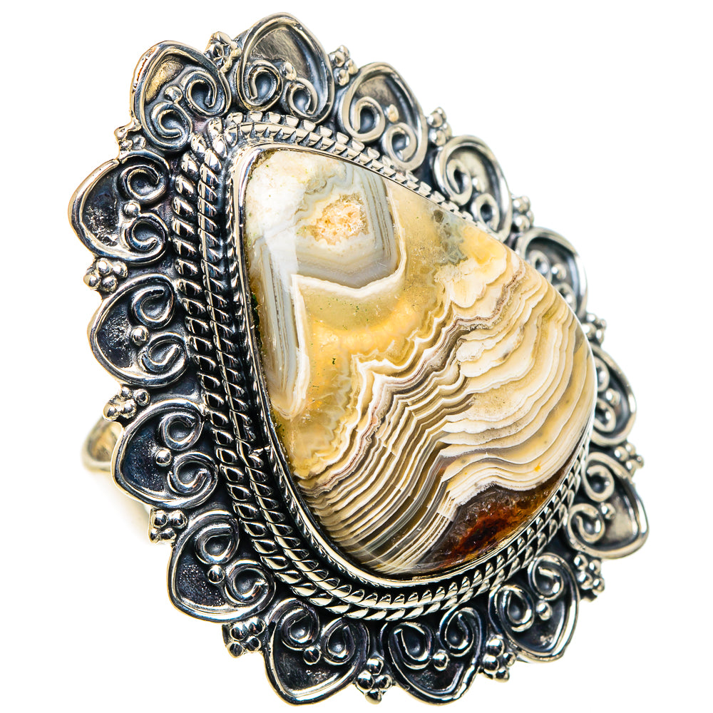 Laguna Lace Agate Rings handcrafted by Anasilvercos - RING96062