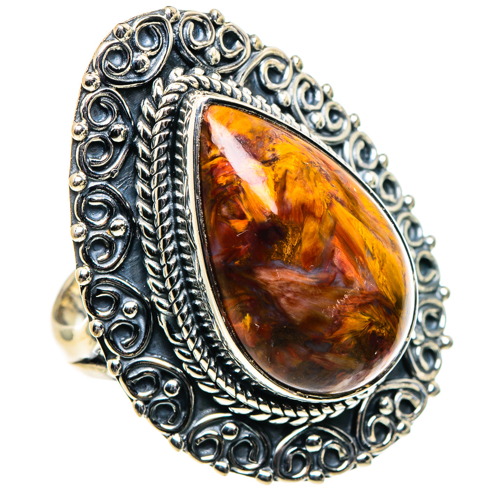 Golden Pietersite Rings handcrafted by Anasilvercos - RING96124 - Photo 2