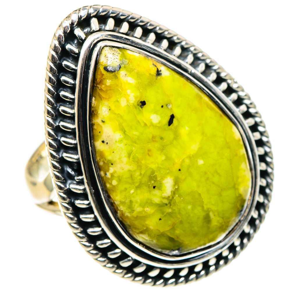 African Green Opal Rings handcrafted by Anasilvercos - RING96178