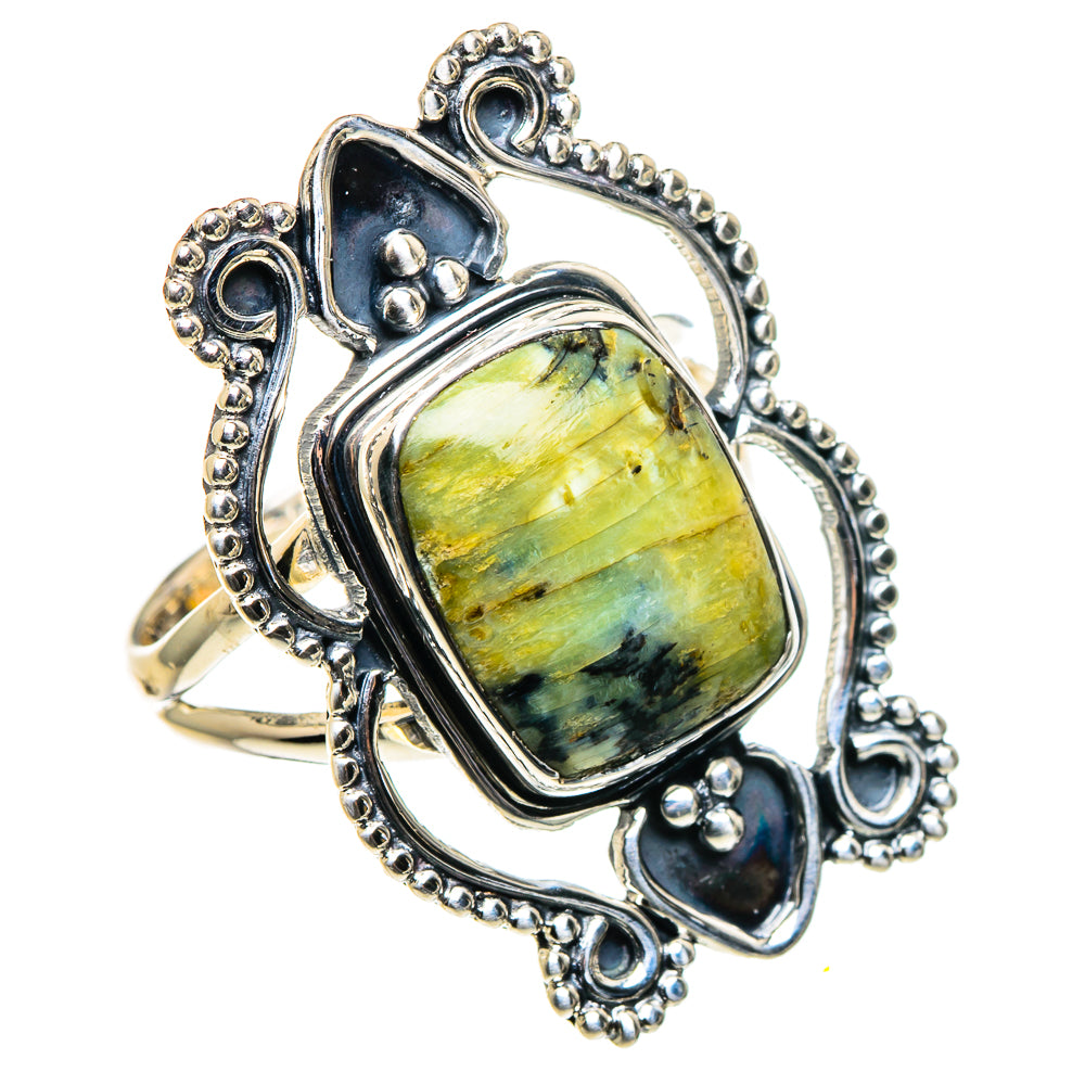 African Green Opal Rings handcrafted by Anasilvercos - RING96216