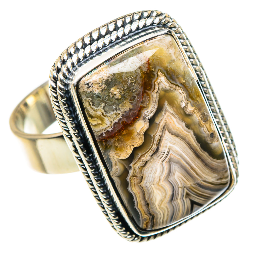 Laguna Lace Agate Rings handcrafted by Anasilvercos - RING96223