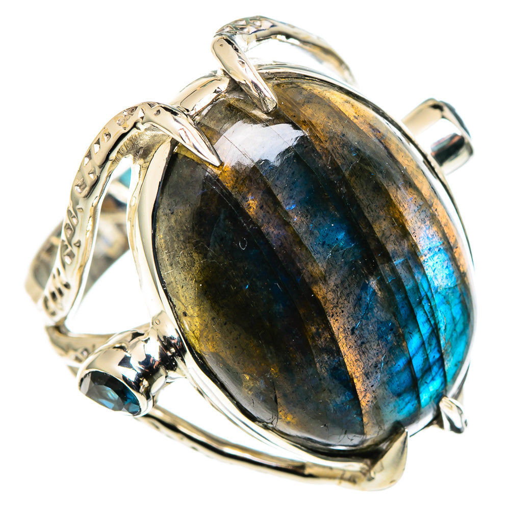 Labradorite, Amethyst Rings handcrafted by Anasilvercos - RING96334