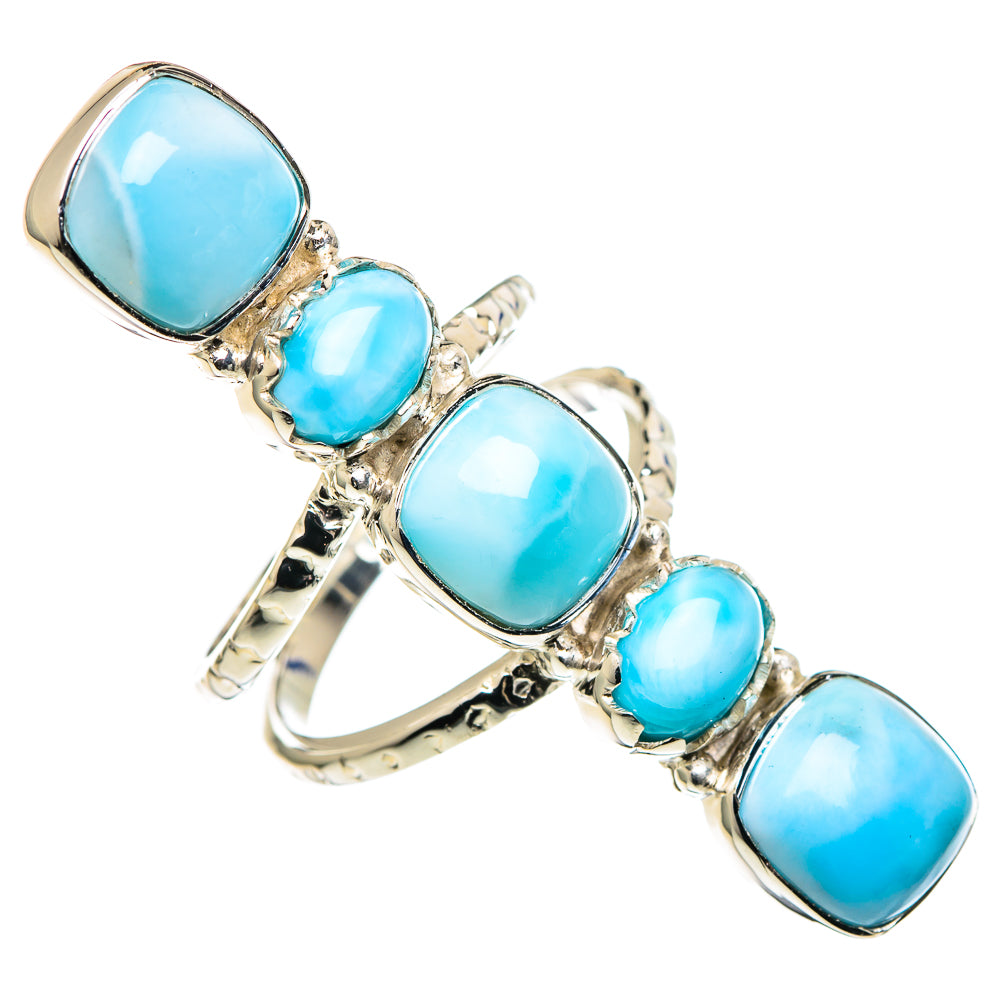 Larimar, Blue Topaz Rings handcrafted by Anasilvercos - RING96356