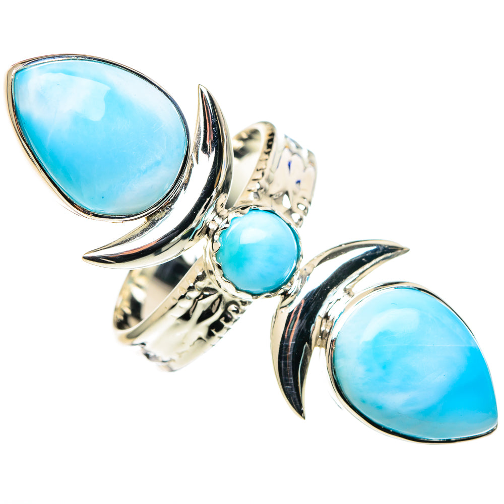 Larimar, Blue Topaz Rings handcrafted by Anasilvercos - RING96358