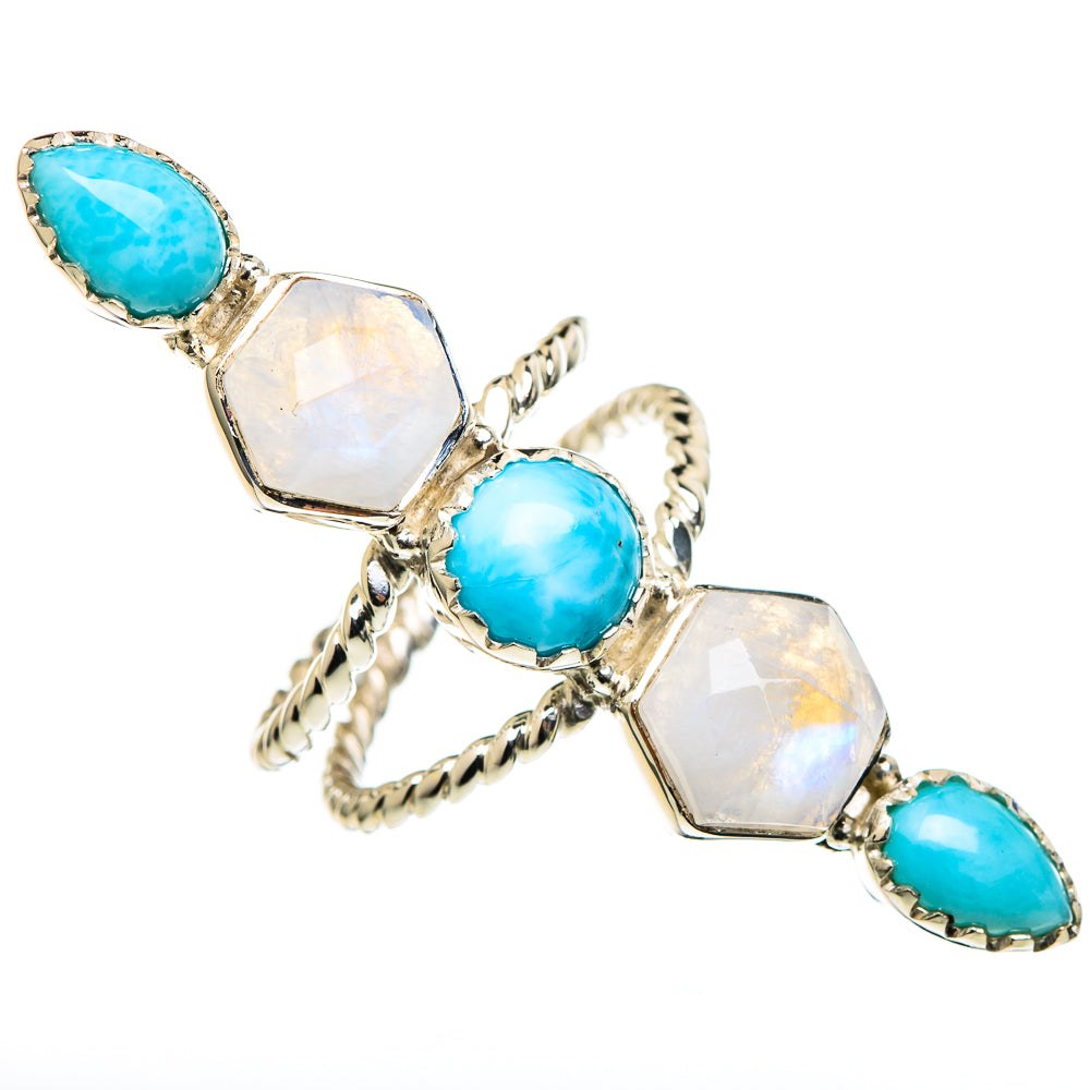 Larimar, London Blue Topaz Rings handcrafted by Anasilvercos - RING96359