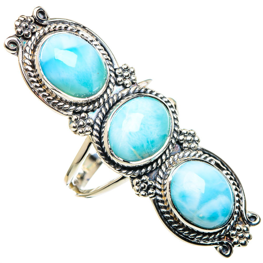 Larimar, London Blue Topaz Rings handcrafted by Anasilvercos - RING96362 - Photo 2
