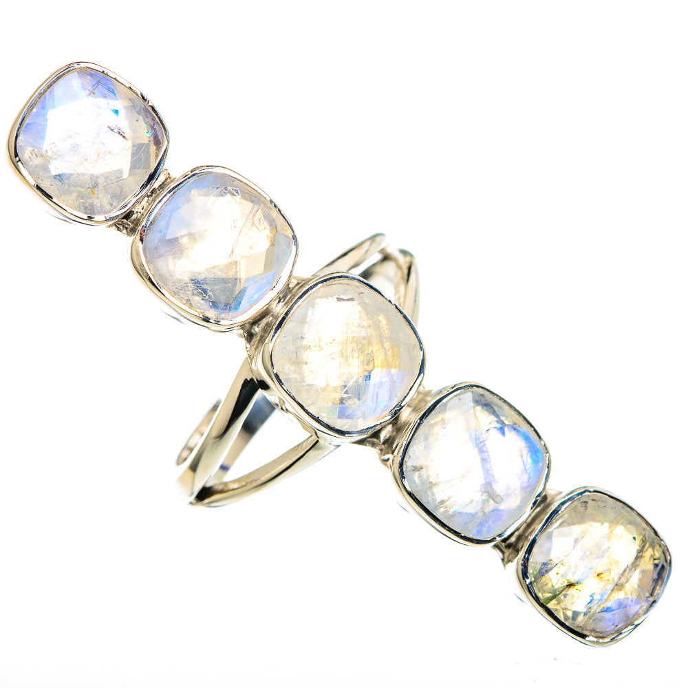 Rainbow Moonstone Rings handcrafted by Anasilvercos - RING96379