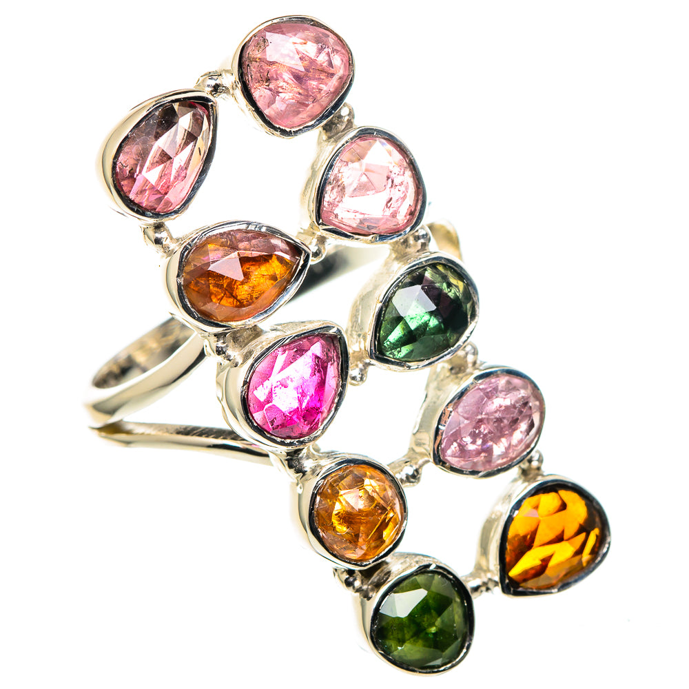 Rainbow Moonstone, Blue Topaz Rings handcrafted by Anasilvercos - RING96384