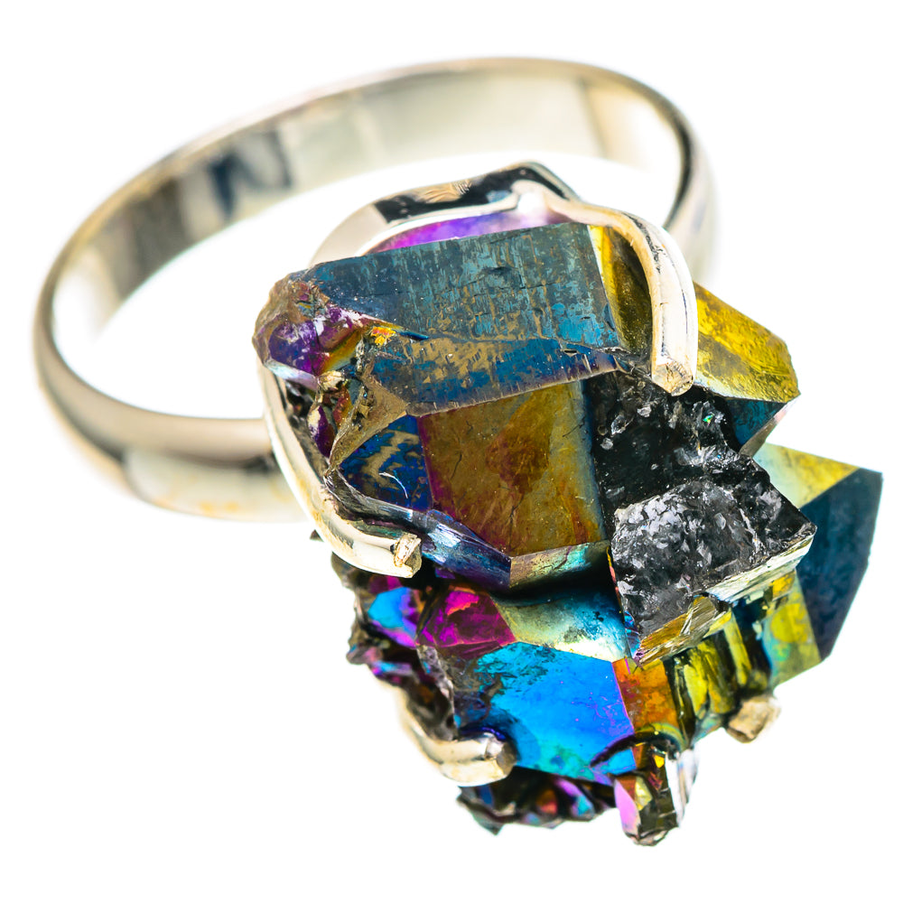 Titanium Sunshine Druzy Rings handcrafted by Anasilvercos - RING96445