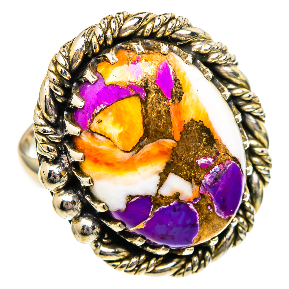 Spiny Oyster Turquoise Rings handcrafted by Anasilvercos - RING96518