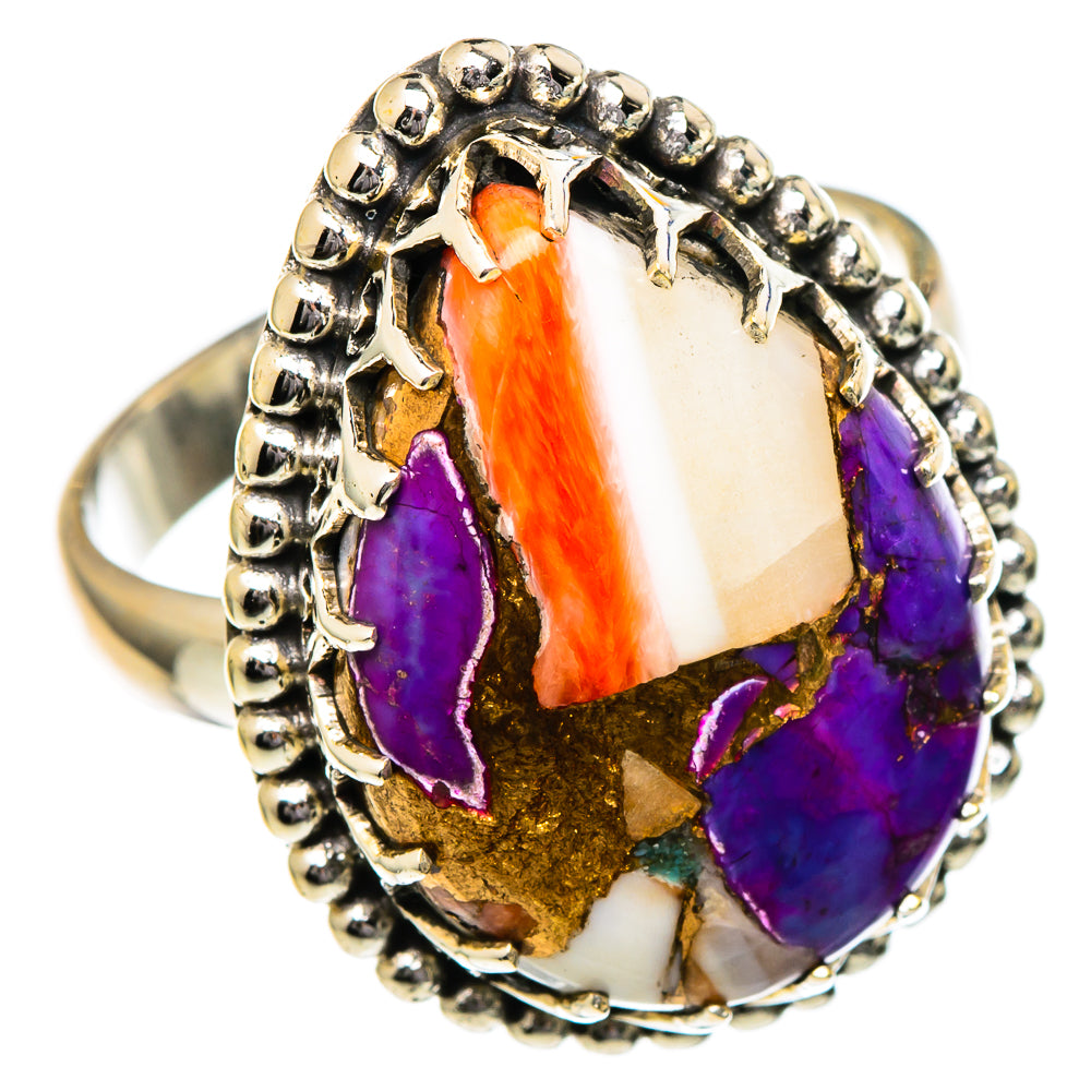 Spiny Oyster Turquoise Rings handcrafted by Anasilvercos - RING96519