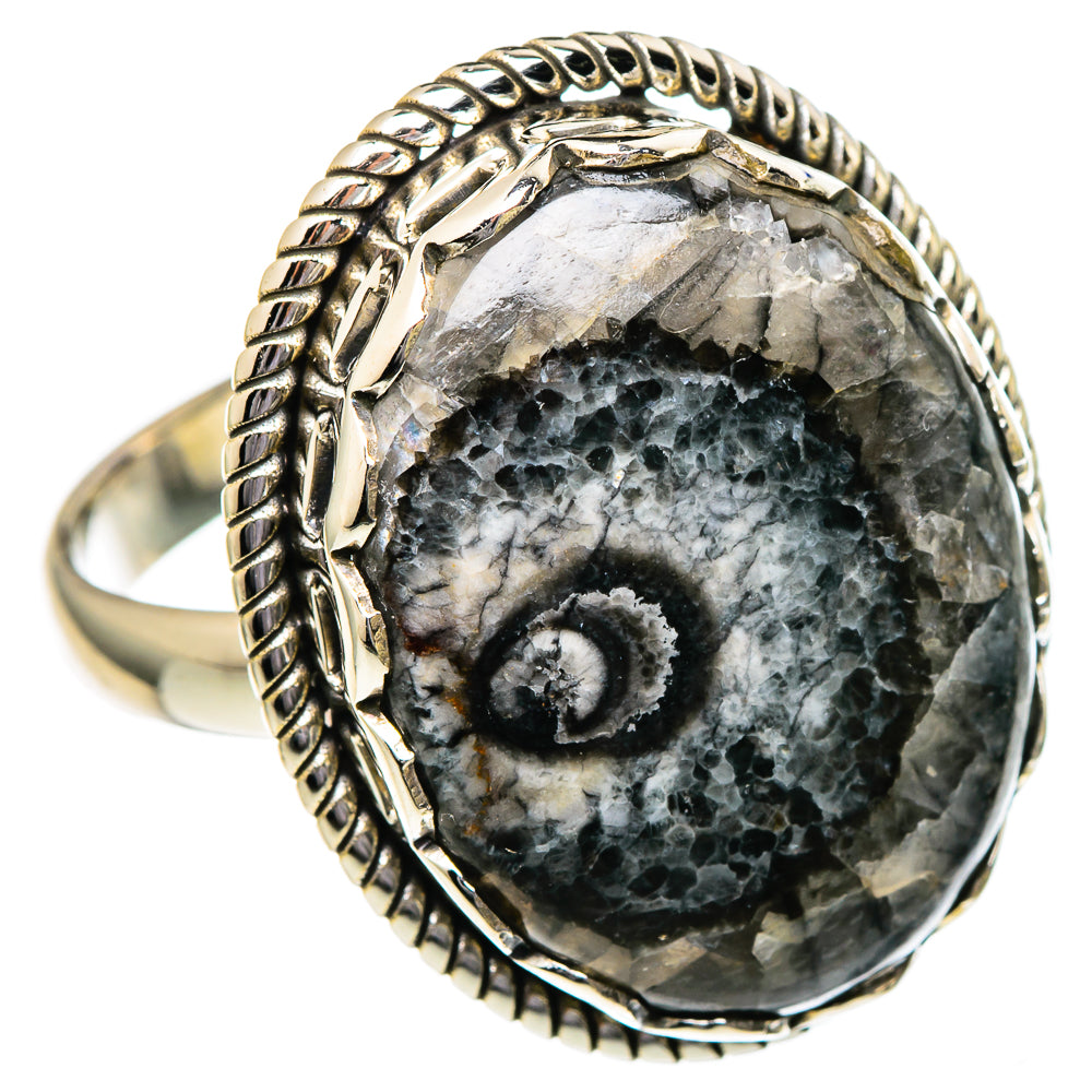 Moroccan Goniatite Fossil Rings handcrafted by Anasilvercos - RING96564