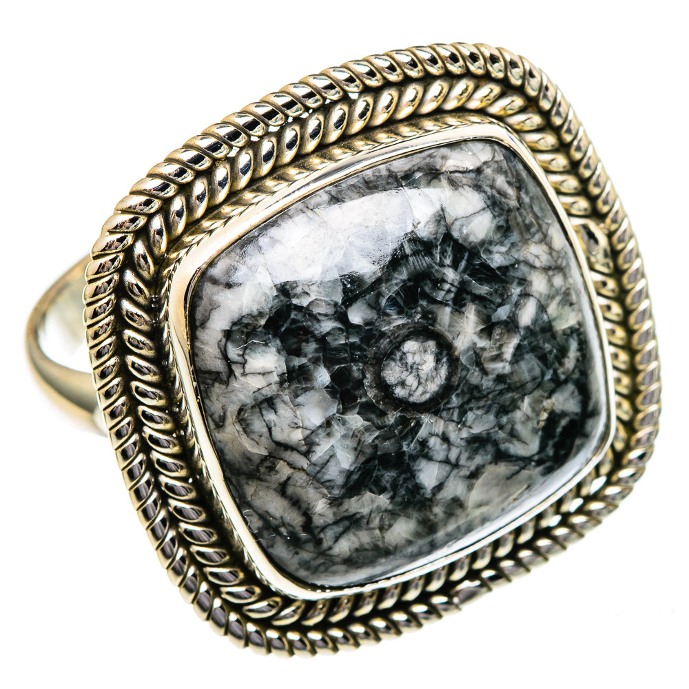 Moroccan Goniatite Fossil Rings handcrafted by Anasilvercos - RING96565 - Photo 2