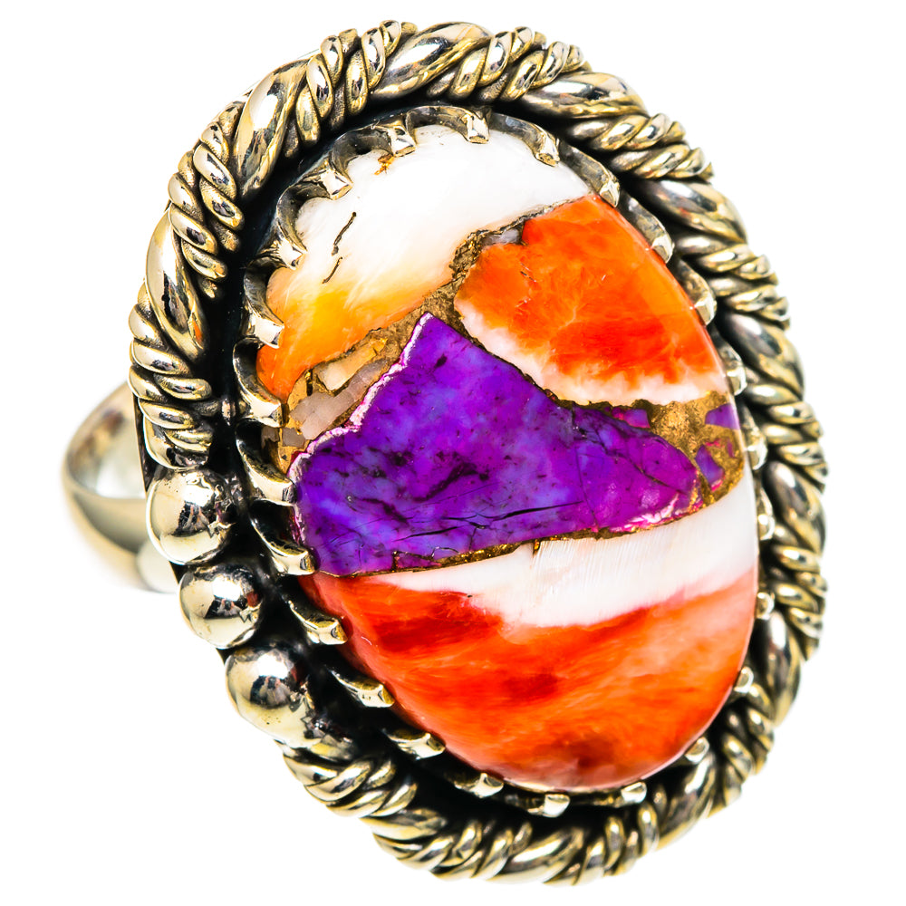 Spiny Oyster Turquoise Rings handcrafted by Anasilvercos - RING96567
