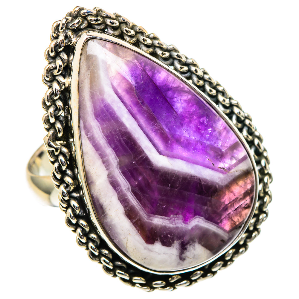 Chevron Amethyst Rings handcrafted by Anasilvercos - RING96635